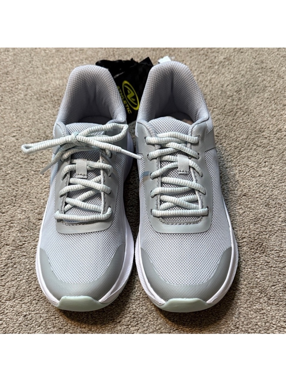 Athletic Works Light Grey Mint Mesh Jogger Odor Control Sneakers
